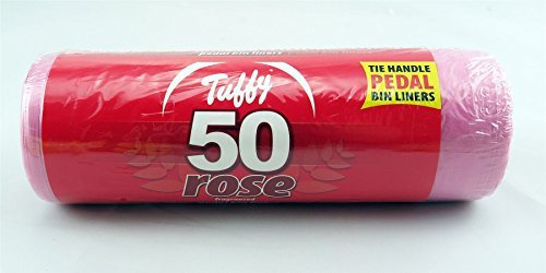 50 Pack Of Rose Frangranced Scented Handle Pedal Bin Liners