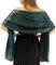 Central Chic Stunning Green Satin Shawl Bridal Stole Pashmina Wedding Wrap (L-XL, Emerald Green)