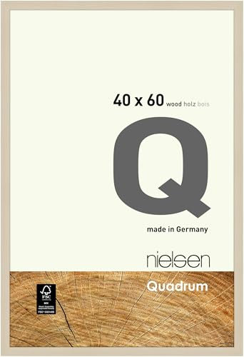 nielsen Bilderrahmen, 40 x 60 cm, Holz, Ahorn, Posterrahmen zum Aufhängen im Hoch- & Querformat, Echtglas, Quadrum
