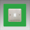 Single Light Switch Surround | Square | Acrylic Back Panel or Finger Plate | Plug, Font Colour:Light Green