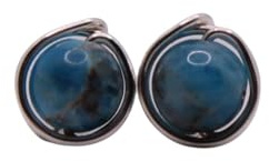 Ohrstecker Edelstein Apatit (Versilbert)