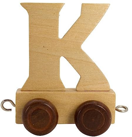 Buchstabenzug aus Holz, Buchstaben Zug, Lok, Waggon, A-Z, Wunschname (K)
