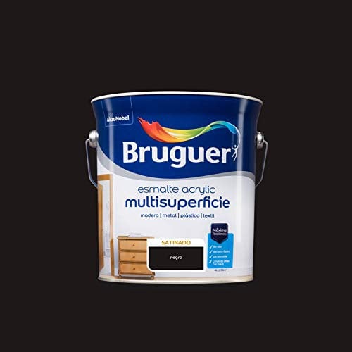Bruguer Acrylic Multisuperficie Esmalte al agua Satinado Negro 4 L