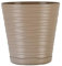 Home Garden Ornaments Tedi Plant Pots Indoor – Indoor Plant Pot with Drainage Holes and Integrated Saucer, Plastic Flower Pots (Diameter: 25cm, Colour: Beige)