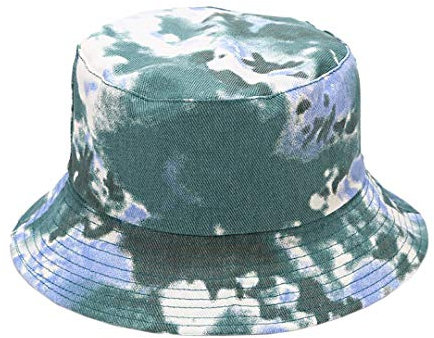Haoohu Mehrfarbiger Fischerhut für Damen, Herren, Mädchen, Frosch, Fischerhut, Strand, Sonnenhut für Outdoor-Reisen, Blau Grün, Einheitsgröße