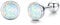 Opal-Ohrringe Sterlingsilber Opal Geburtsstein Ohrringe Blau/Weiß/Rosa/Gold/Roségold Ohrstecker Schmuck für Frauen Mädchen