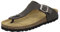 AFS-Schuhe 2107, modische Zehentrenner Damen Sandale aus Leder, Bequeme Pantoletten mit Fussbett Made in Germany (36 EU, stone)