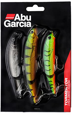 Abu Garcia Tormentor Minnow Crankbait Wobbler – 3er Pack – Diving Vane Hardbait Wobbler – Forelle, Barsch, Lachs, Hecht, Zander, Varied