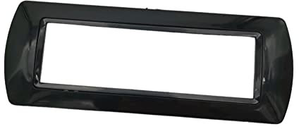 Placche compatibili con Bticino Living International e Light a 7 posti moduli colore nero (7 posti, Nero)