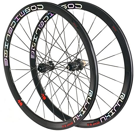 QHYRZE Rennrad Laufradsatz 700c Laufrad Set 40mm Felge 24 Loch V Bremsen Centerlock Scheibenbremsen Kohlefaser Nabe 7 8 9 10 11 Geschwindigkeit Kassette 2050g