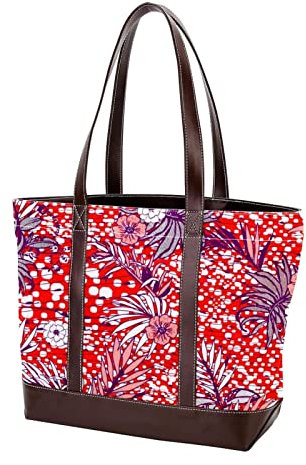 Bunte Blätter-Handtaschen für Damen, große Kapazität, Schultertasche, mehrfarbig06, 33.8x12x31cm