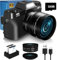 Fotocamera digitale 2024 4K 56 MP per fotografia NIKICAM Vlogging Camera per YouTube con schermo flip a 180°, WiFi, zoom digitale 16x, obiettivo 52 mm, 2 batterie, scheda micro SD da 32 GB (nero)