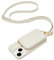 CUSTYPE Für iPhone 13 Hülle, Handyhülle mit Geldbörse, Leder Hülle mit Kartenfach und Band, Für iPhone 13 Hülle Beige 6,1”