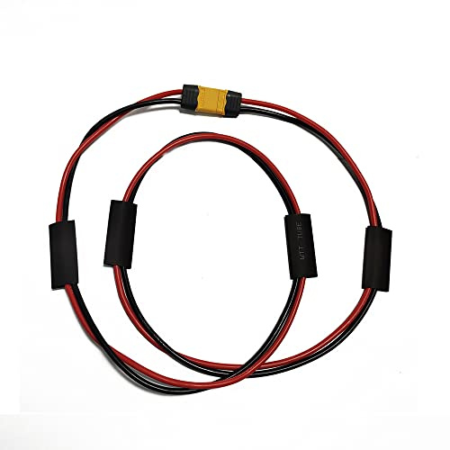 XBERSTAR Electric Bicycle Ebike Battery Extend Cable XT60 Male Plug Connector 14AWG (1m)
