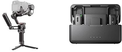DJI RS 3 Combo – 3-Achsen Gimbal-Stabilisator für DSLR- und spiegellose Kameras & Mic (2 Sender + 1 Empfänger + Ladeschale), Lavalier-Funkmikrofon