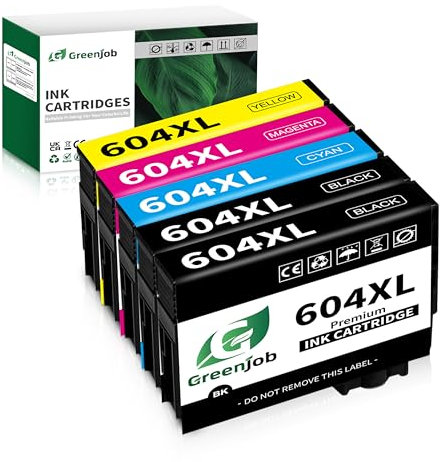 Greenjob 604XL Patronen für Epson 604 Multipack Kompatibel mit Epson Expression Home XP-2200 XP-2205 XP-3200 XP-3205 XP-4200 XP-4205 Workforce WF-2910 WF-2930 WF-2935 WF-2950 (5er-Pack)