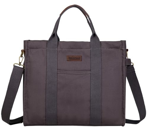 VASCHY Mini Tote Bag für Damen, Kleine Nette Ästhetische Canvas Tote Geldbörse Handtaschen Crossbody Schulter Satchel Bag mit Reißverschluss Taschen für Mädchen Schwarz