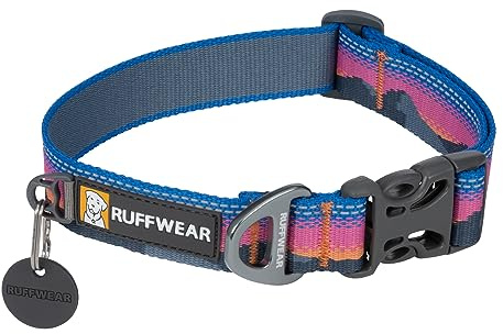 Ruffwear, Crag Dog Collar, Stylish Adventure Collar with Premium Reflective Design, Quick Release Buckle, Lightweight All-Day Comfort, Alpine Dusk, 14-20