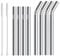 SKHAOVS Paille Inox Reutilisable 10 Pcs (4 Droites 216mm + 4 Courbées 266mm+2 Petite Brosse), 0,4 '' Pailles de consommation en métal pour Cocktails, Lait Glacé,Milkshakes, Café Glacé