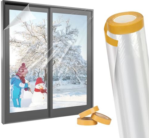 Yotache Thermo Cover Fenster-Isolierfolie,fensterdichtung 1.6m x 10m - ,Transparente Isolierfolie zur Wärmedämmung an Fenstern …