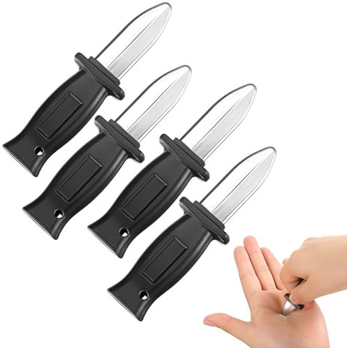 Aoriher 4 Halloween Mini Verschwindende Dolch Messer Witz Trick Requisite Einziehbare Gefälschte Kunststoff Klinge Spielzeug Streich Zaubertrick Messer für Party Geschenk Tag der Narren Erwachsene