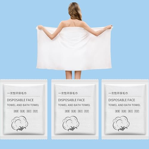 ERHAOG Asciugamani Bagno usa e Getta - 3 Unità 140 * 70 cm Asciugamani Doccia Compressi Grandi - Napkin Salviette Compresse Asciugamani Cucina Cotone per Viaggio Sportivo palestra spiaggia