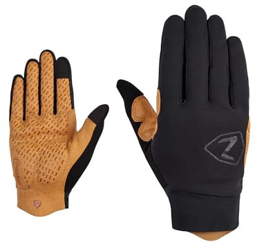 Ziener Herren CARELL Touch Long Fahrrad/Mountainbike/Radsport-Handschuhe | Langfinger mit Touchfunktion - atmungsaktiv,dämpfend, tan, 9