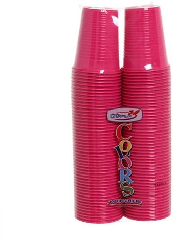 TEKHOME 100/200/500/1000 PEZZI BICCHIERI COLORATI COLORS DOPLA da bibita ideali per compleanni, feste, party, aperitivi (FUCSIA, 100)