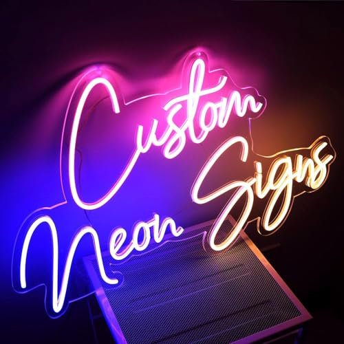 Segorts Enseignes Lumineuses Personnalisé Neon Texte et Nom Personnalisable pour Anniversaire Party Mariage,LED Panneaux Lumineux pour Décoration Chambre Murale Fête Bar Café logo entreprise