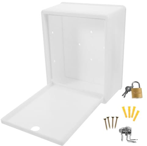 Luxshiny Wall Mounted Lockable Milk Box - Compact Plastic Milk Storage Container for Outdoor Use - Beverage Bottle Holder with Secure Lock - Space-Saving Design for Home or Office, 21.5 * 17 * 9.5cm