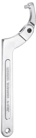 sourcing map 2-4 3/4(51-121mm) C Spanner Wrench Adjustable Round Pin Spanner Wrenches Tool Chrome Vanadium for Lock Nut Machine Tools Mechanical Tool, Silver Tone