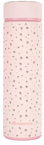 KikkaBoo Termo para Bebé SAVANNA, Acero Inoxidable, Bebidas Calientes y Frías, Líquidos de 500 ML, A Prueba de Derrames, Filtro de Té, Rosa
