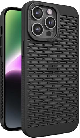 ERDARARIPRO Wärmeableitung Hülle Kompatibel mit iPhone 11 Pro Max Kühlung Gaming Case Wireless Charging Slim Hard PC Belüftung Hohl Wabenloch 6,5 Zoll Schwarz