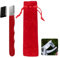 LiveLaif®- Afilador Cuchillos de Bolsillo + Bolsita | Portatil, Ergonómico | Esmeriladora afiladora de cuchillos | Chaira Afilar Cuchillos (Afilador, Rojo)
