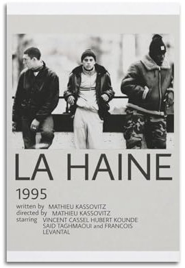 MHEGSNGA LA HAINE Poster, Vintage-Kunst, Raumdekoration, ästhetische Schlafzimmerdekoration, Leinwandposter für Schlafzimmer, 30 x 45 cm, ungerahmter Stil