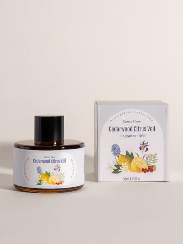 SenseFlow Ätherische Öle für Diffuser 30 ml,100% Pure Duftöle, Ätherisches Aromatherapieöl von Erstklassige Qualität, Luft Aroma Öle für Diffusor, Entspannen - Zedernholz-Zitrusschleier