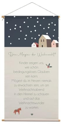 artissimo, XXL-Weihnachtsdeko: Weihnachtsspruch/Die Magie der Weihnacht 60x120cm, PE6730-TP, Stoff-Poster, Wanddeko X-Mas, Banner Spruch Weihnachtszeit
