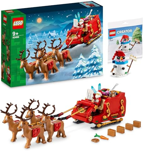Lego Slitta di Babbo Natale – Set per il Villaggio Natalizio con Santa/Nicola (40499) e Sacchetto di Plastica