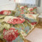 Madcolitote French Romantic Roses Aqua Pink Cabbage Roses Bedding Duvet Cover 90x90 Soft Fibre Duvet Cover Set 3 Pieces Zipper Closure Cover with Pillow Shams All Season