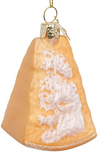 SIKORA Parmesan Käse besondere Weihnachtskugel Glas Christbaumschmuck Deko Figur Weihnachten Anhänger Ornament - Trend Line - BS671