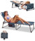 KingCamp Tumbona Plegable con Agujero para Lectura, Respaldo Ajustable 5 Posiciones, Silla Reclinable de Jardín con Correa, Cama Solar Portátil para Playa Terraza Piscina Camping Cama Supletoria
