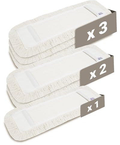 Prieser 1er-Set Profi Baumwolle Bodenwischer 50cm mit Außenfransen - Wischmopp Bezug für effektive Gewerbe- & Heimreinigung – Bodenwischer Bezug Langlebig & Waschbar