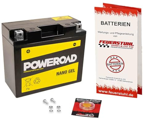 Batterie passend für Yamaha YZF-R1, 2002-2003 (RN09), wartungsfrei | Gel, einbaufertig, startklar, auslaufsicher, von Poweroad, inkl. 7,50€ Batteriepfand