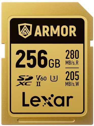 LEXAR Carte SDXC Pro Gold Series Armor UHS-II 256Go IP68 R280/W205 | Provenance France. Emballage securisé. Livré avec Facture dont TVA.