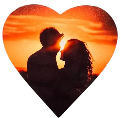 2x Personalised Fridge Magnet - PVC Photo Fridge Magnet - Personalised Gifts for Your Fridge - Travel, Memories, Family, Novelty, Decoration (2, Heart)