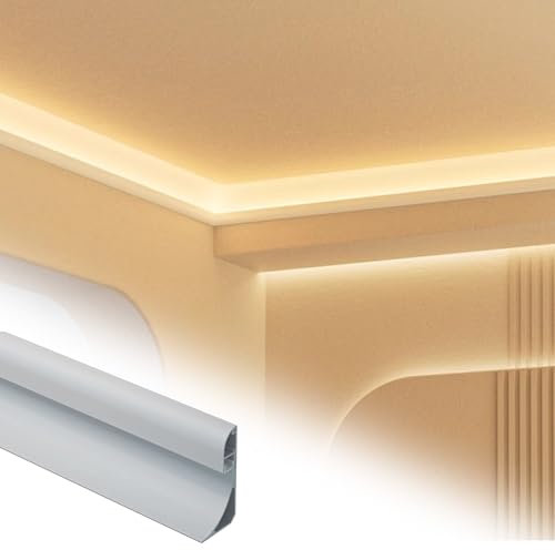 Indirekte Beleuchtung, Zierleiste für Wohnzimmer und Schlafzimmer, Wandwascher, Sockelleiste, 4 m