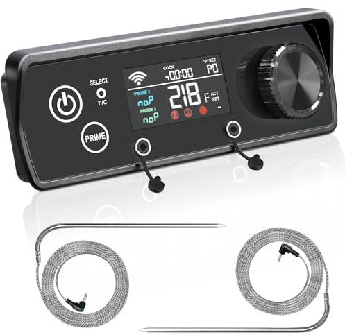 WiFi PID Digital Thermostat Rechteckiger Controller für Pit Boss 300-1600 Holzpelletgrill Ersatzteile Navigator Sportsman Pro Series Control Panel Board Thermometer Fleischsonde Zubehör
