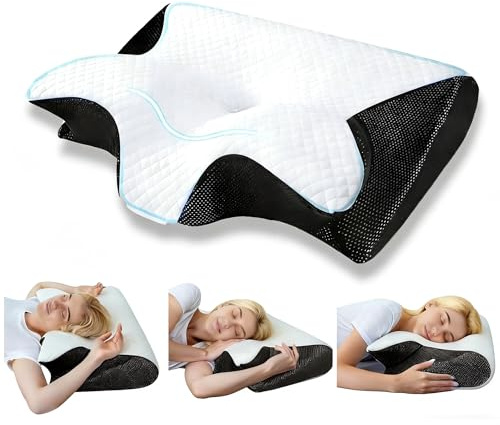 Miyubest Nackenkissen Kopfkissen, Memory Foam Kissen Ergonomisches Kopfkissen, Nackenstützkissen für Seitenschläfer, Rücken und Bauchschläfer