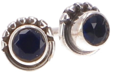 Indische Silber Ohrstecker, zierliche Boho Schmuckstücke, elegant, Onyx