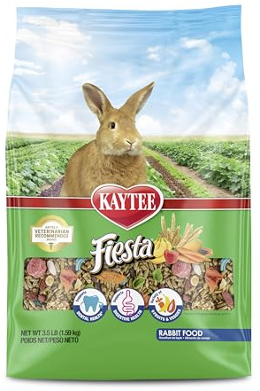 Kaytee Fiesta Rabbit Food, Nutritious and Fun Blend, Supports Dental Health and Digestion, 3.5 pounds